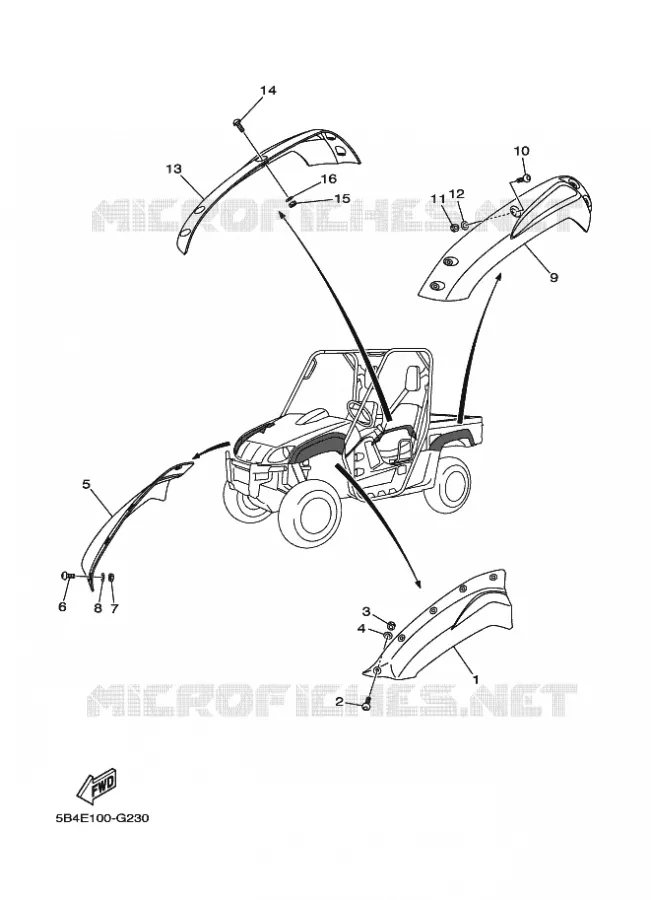 SPATBORD Yamaha SIDE BY SIDE 700 2009 RHINO  YXR700F YXR70FSP2Y RHINO 700 FI
