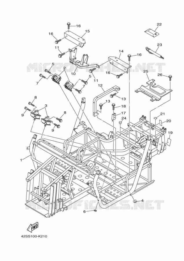 FRAME Yamaha SIDE BY SIDE 700 2012 RHINO  YXR700F YXR7FB