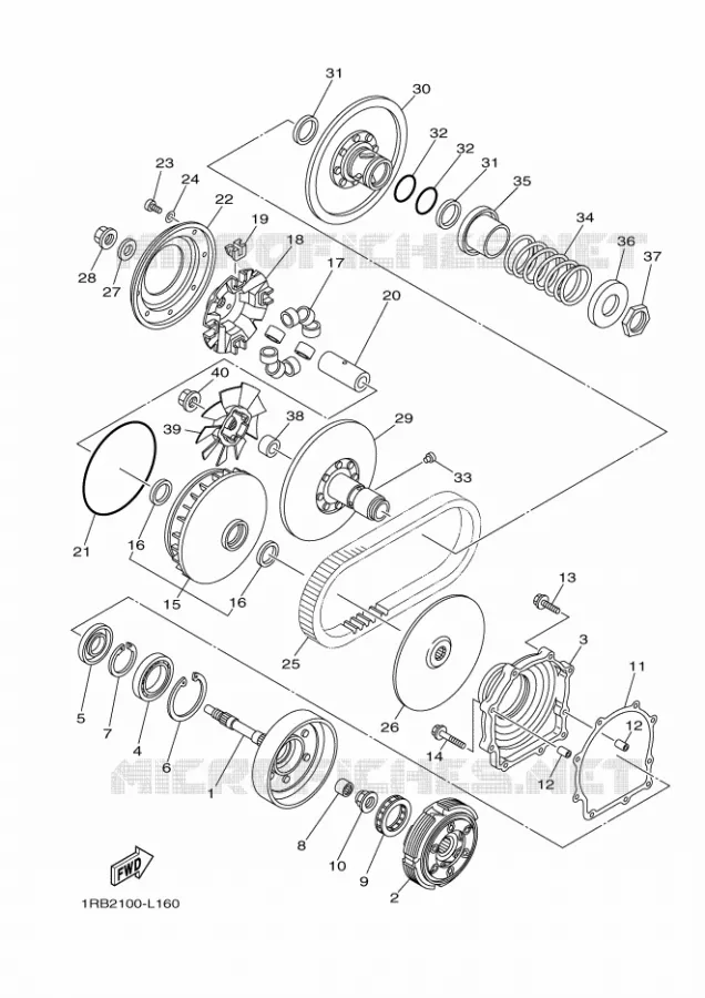 STARTMOTOR KOPPELINGS Yamaha SIDE BY SIDE 700 2012 RHINO  YXR700F YXR7FB