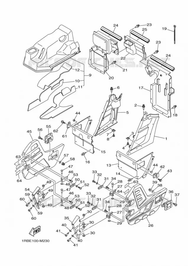 ZIJKUIPDEEL Yamaha SIDE BY SIDE 700 2013 RHINO  YXR700F YXR7FD