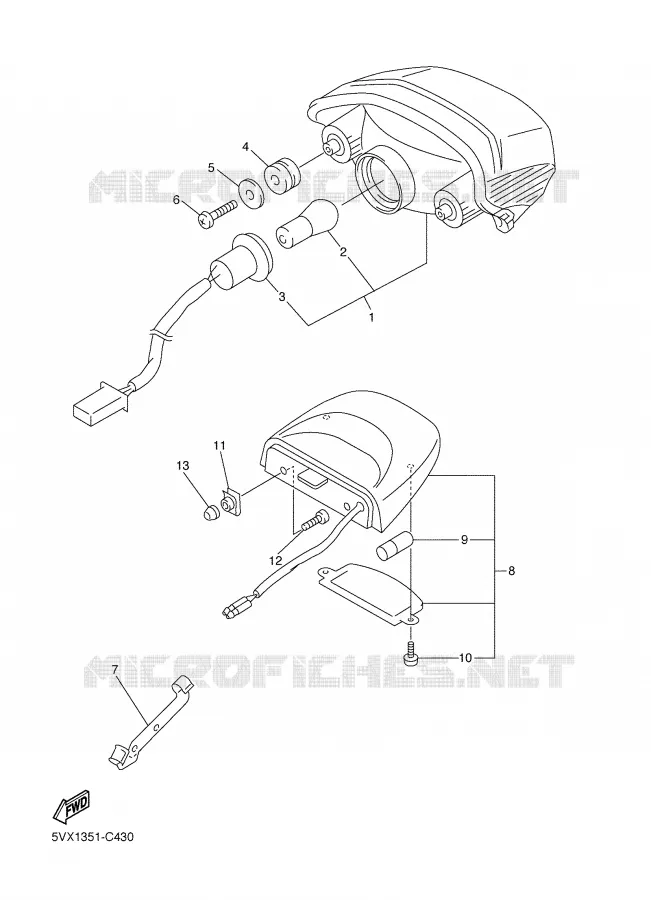 ACHTERLICHT Yamaha MOTO 600 2007 FAZER S2 ABS  FZ6-SAHG