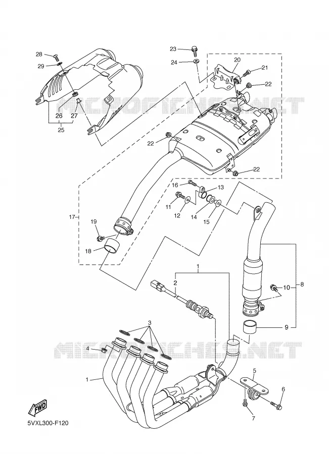 UITLAAT Yamaha MOTO 600 2008 FAZER S2 ABS  FZ6-SAHG