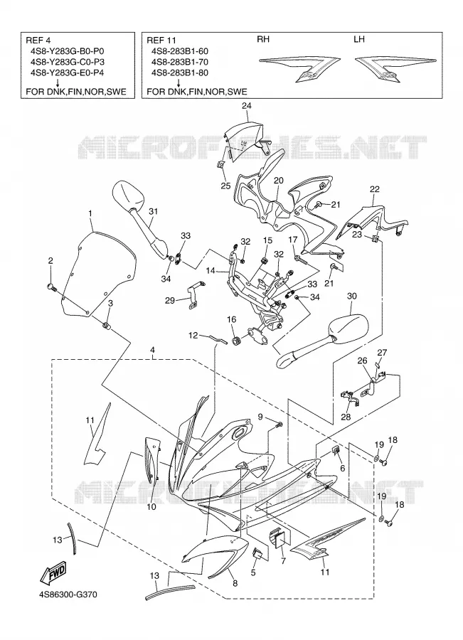 KAP 1 Yamaha MOTO 600 2008 FAZER S2  FZ6-SHG