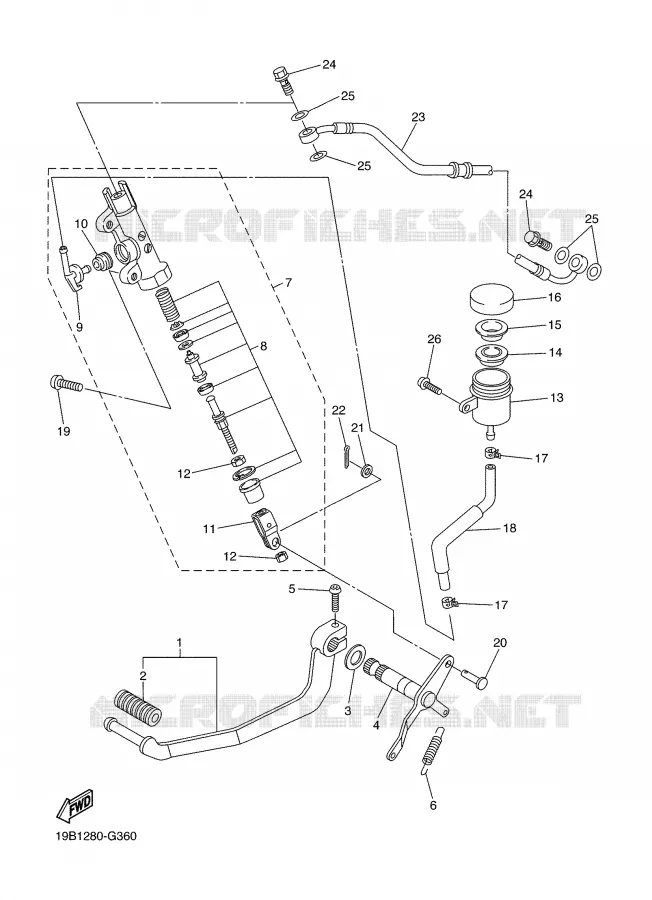 REMPOMP ACHTER Yamaha MOTO 600 2008 FAZER S2  FZ6-SHGX