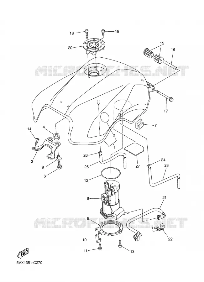 BENZINE TANK Yamaha MOTO 600 2004 FAZER  FZ6-SS