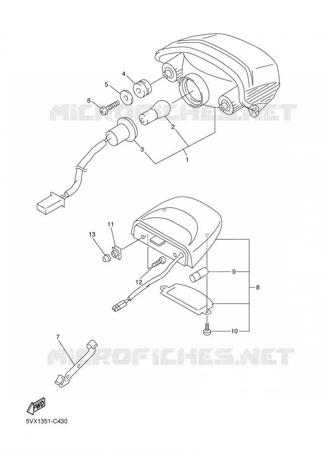 ACHTERLICHT Yamaha MOTO 600 2006 FAZER  FZ6-SV