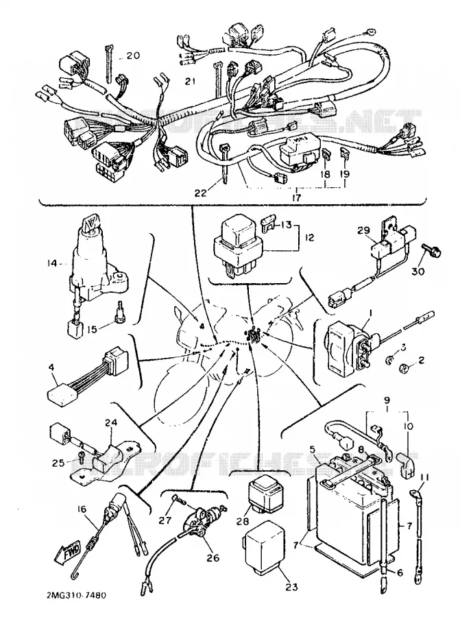 ELECTRISCH 2 Yamaha MOTO 750 1987 FZ  FZ750