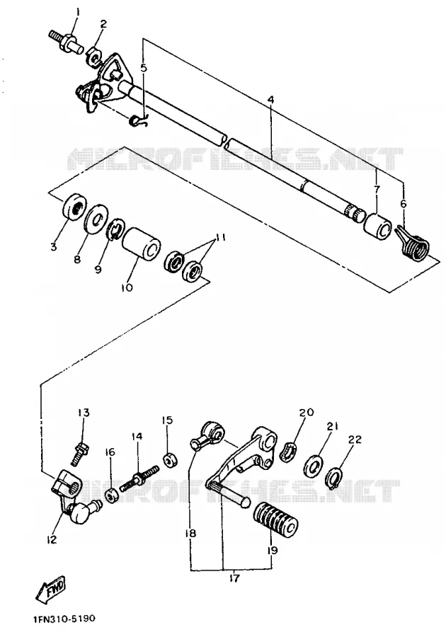 SCHAKEL STANG / PEDAAL Yamaha MOTO 750 1988 FZ  FZ750 GENESIS