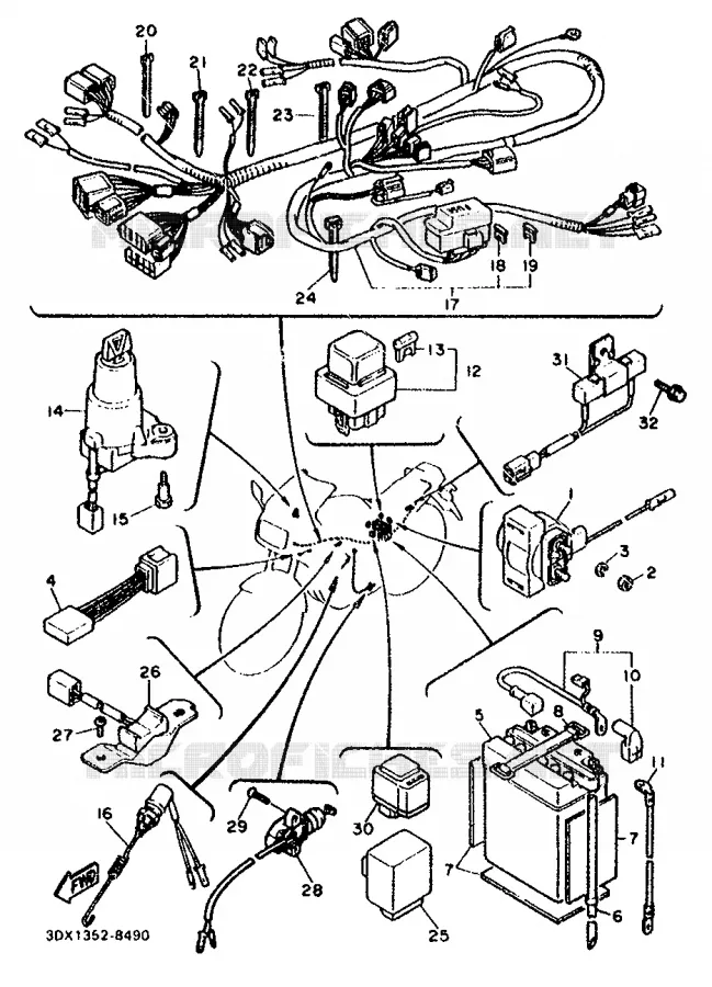 ELECTRISCH 2 Yamaha MOTO 750 1988 FZ  FZ750