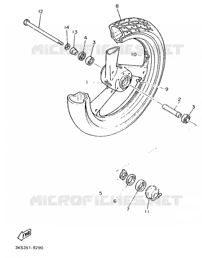 VOORWIEL Yamaha MOTO 750 1990 FZ  FZ750