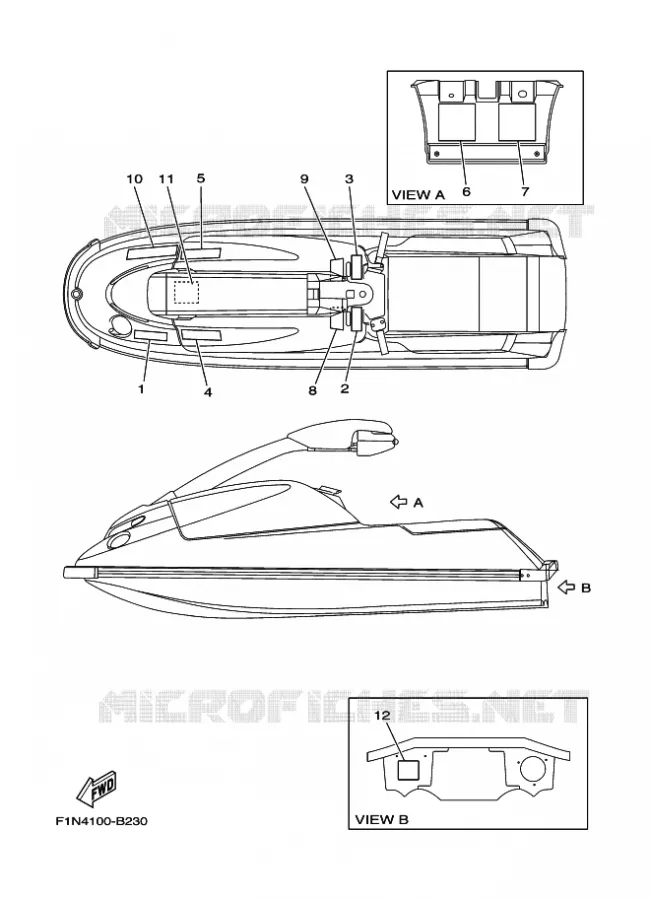 LABEL 2 Yamaha WAVERUNNER 700 2003 JET  JET FOR SJ700AY