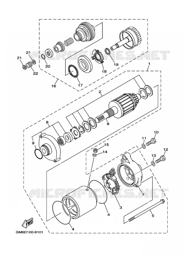 STARTMOTOR Yamaha WAVERUNNER 700 2003 JET  JET FOR SJ700AY