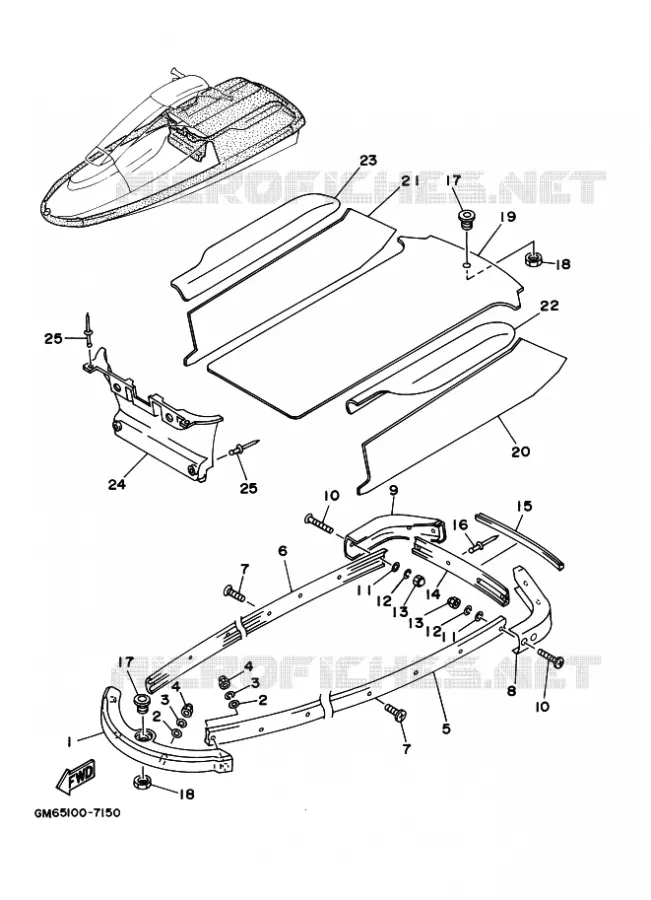 GUNWALE & MAT Yamaha WAVERUNNER 700 2000 JET  JET FOR SJ700AY