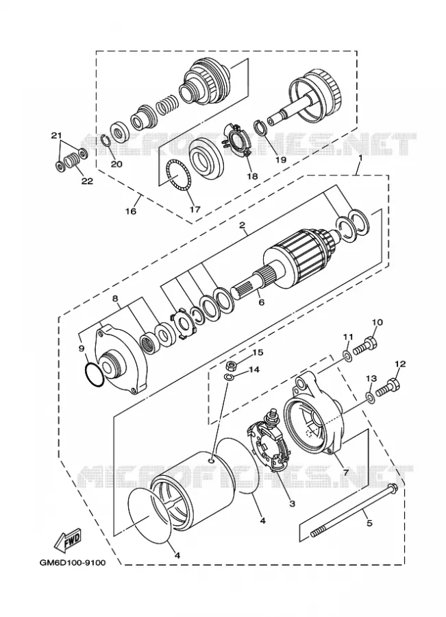 STARTMOTOR Yamaha WAVERUNNER 700 2000 JET  JET FOR SJ700AY