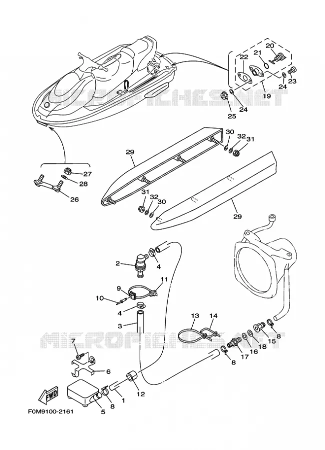 HULL & DECK Yamaha WAVERUNNER 700 2005 JET  JET FOR XL700