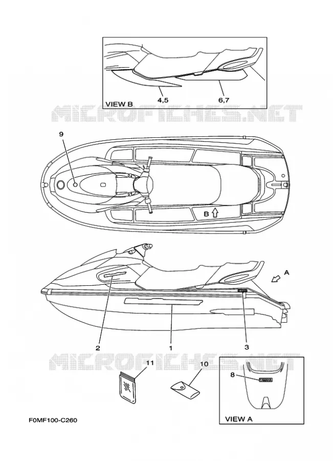 STICKER Yamaha WAVERUNNER 700 2004 JET  JET FOR XL700