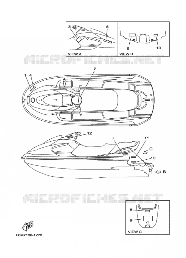 LABEL Yamaha WAVERUNNER 700 2001 JET  JET FOR XL700