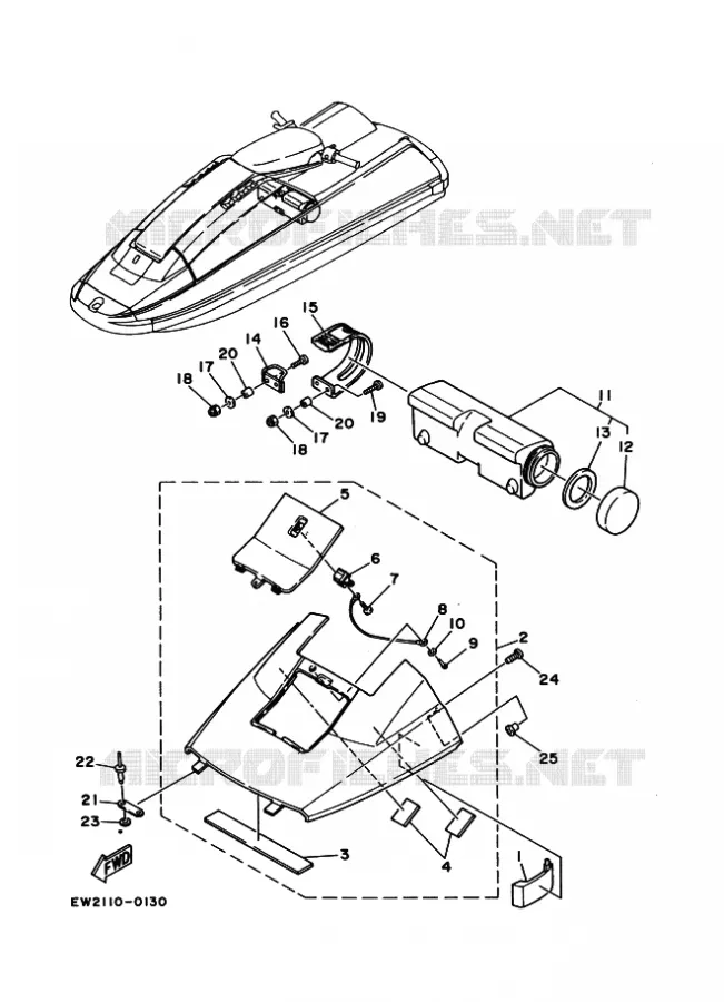 HULL & DECK 2 Yamaha WAVERUNNER 650 1992 JET  SJ650