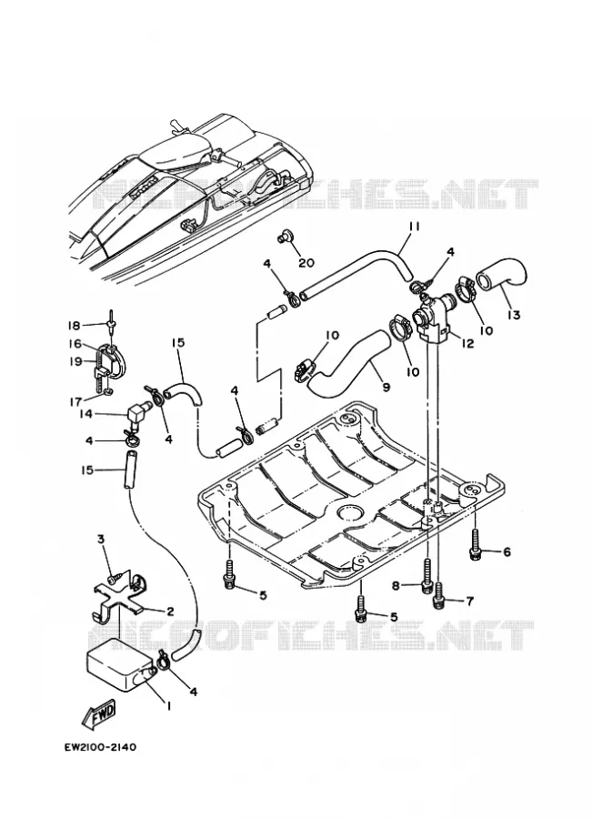 HULL & DECK 3 Yamaha WAVERUNNER 650 1992 JET  SJ650