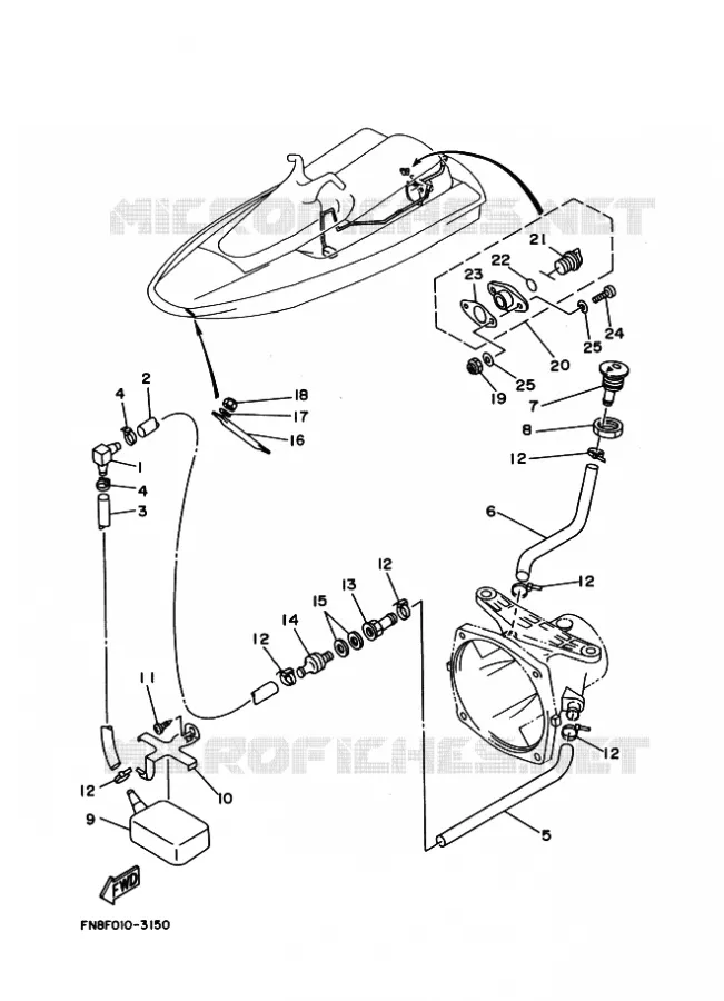 HULL & DECK Yamaha WAVERUNNER 650 1993 JET  WRB650R