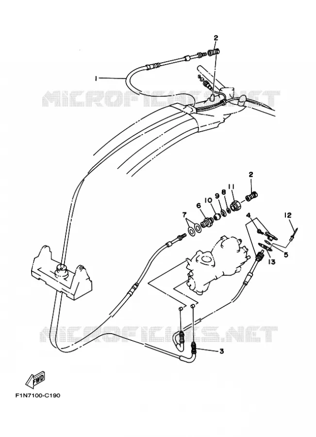 KABEL Yamaha WAVERUNNER 700 2007 ENGINE  ENG FOR SJ700 (F1N) J70KN