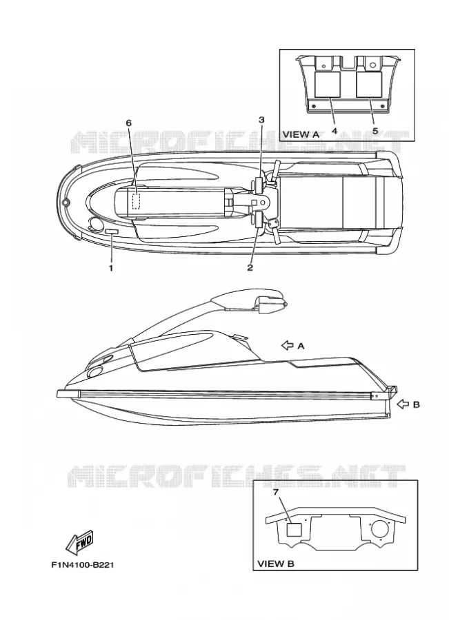 LABEL Yamaha WAVERUNNER 700 2007 ENGINE  ENG FOR SJ700 (F1N) J70KN