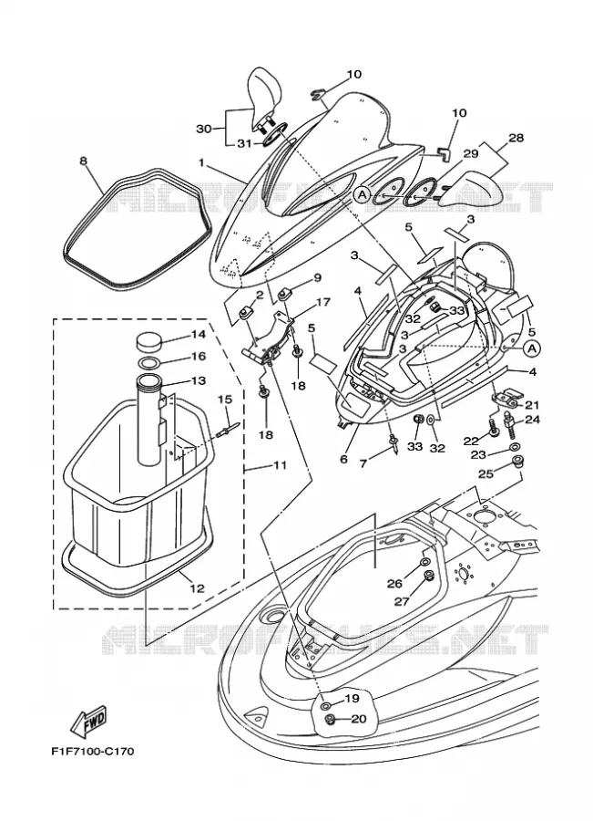 ENGINE HATCH 2 Yamaha WAVERUNNER 700 2004 JET  JET FOR F1F
