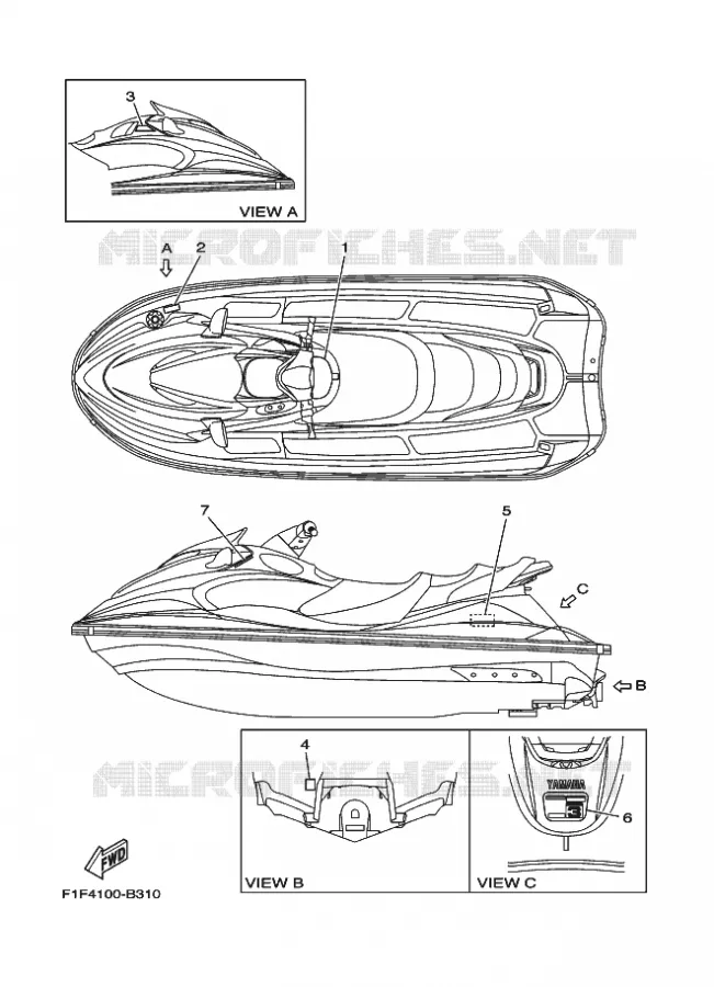 LABEL 3 Yamaha WAVERUNNER 700 2003 JET  JET FOR F1F