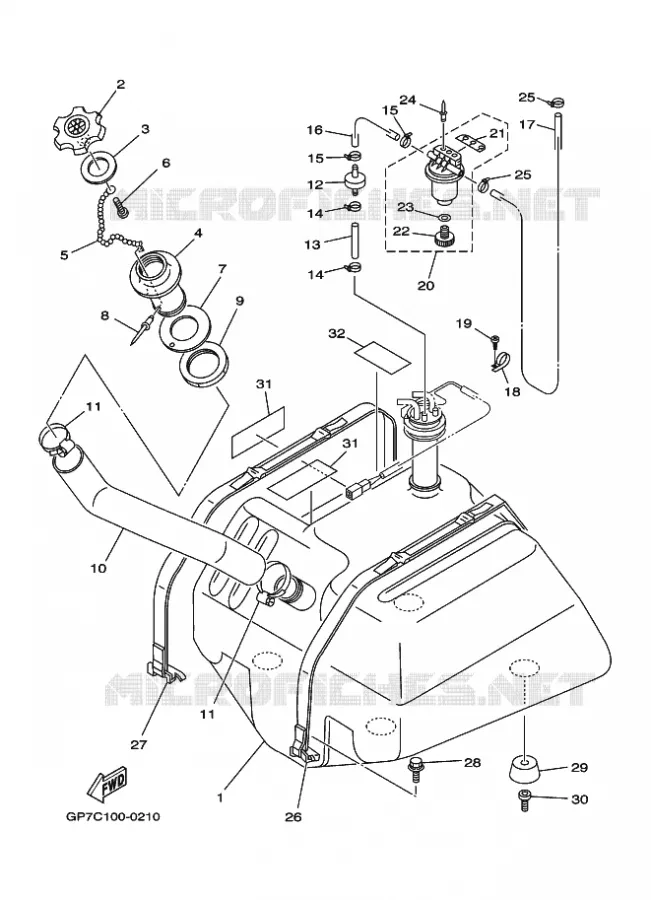 BENZINE TANK Yamaha WAVERUNNER 760 2000 JET  JET FOR GP760