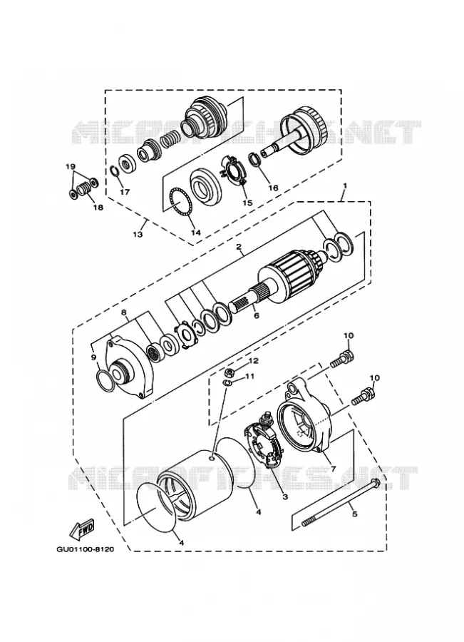 STARTMOTOR Yamaha WAVERUNNER 800 1999 JET  JET FOR WB800