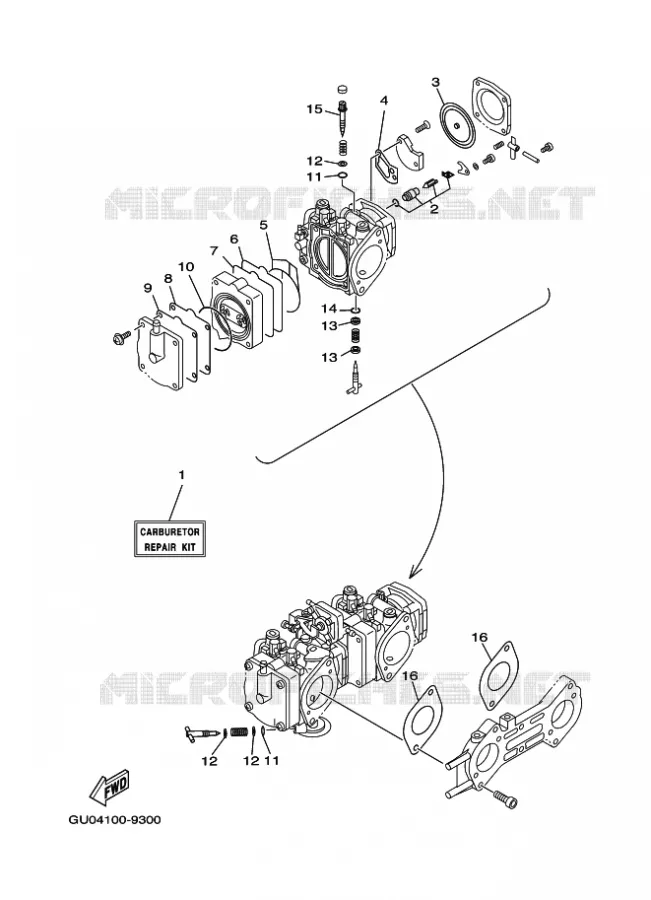 REPARATIESET 2 Yamaha WAVERUNNER 800 2000 JET  JET FOR XA800