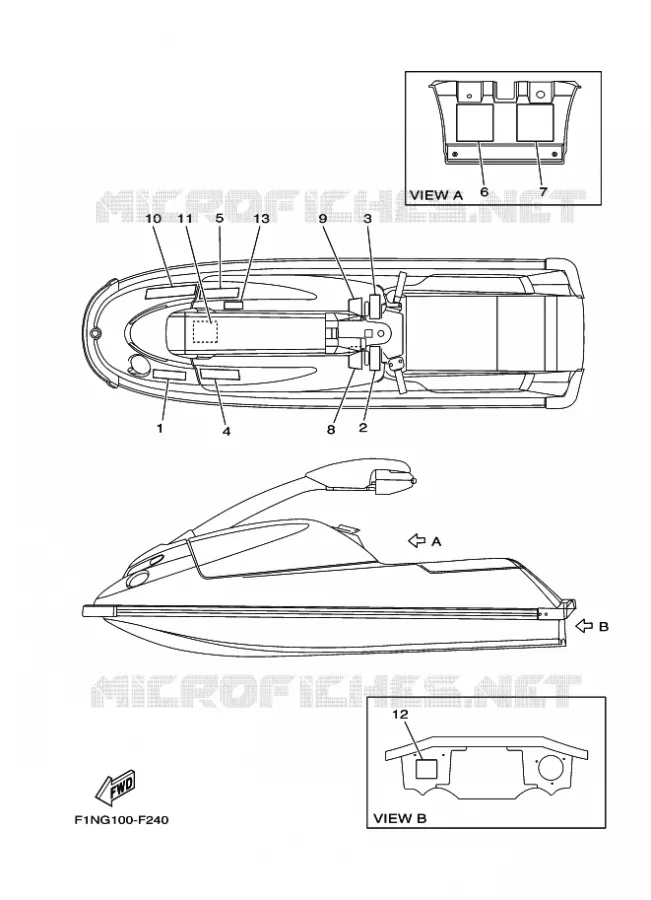LABEL Yamaha WAVERUNNER 700 2009 JET  SJ700B-H