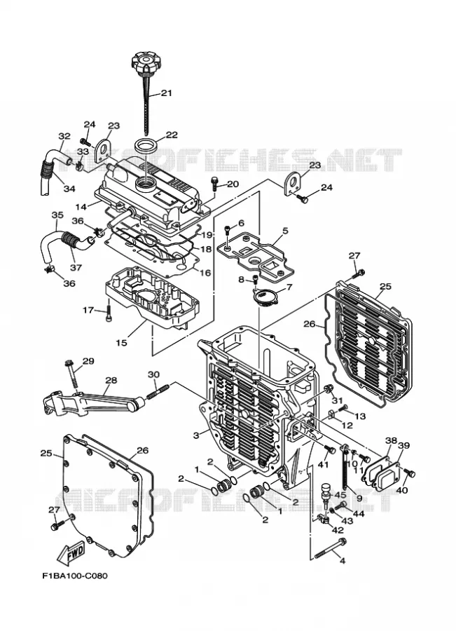 OLIEKOELER Yamaha WAVERUNNER 1000 2004 FZ  ENG FOR FZ1000A