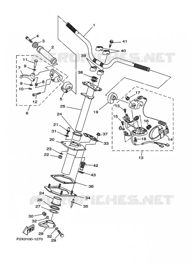STUUR 1 Yamaha WAVERUNNER 1200 2002 ENGINE  ENG FOR GP1200