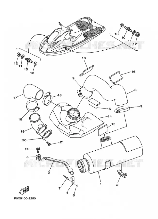 UITLAAT 3 Yamaha WAVERUNNER 1200 2002 ENGINE  ENG FOR GP1200