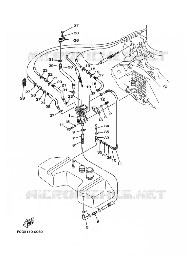 OLIEPOMP Yamaha WAVERUNNER 1200 2000 ENGINE  ENG FOR GP1200