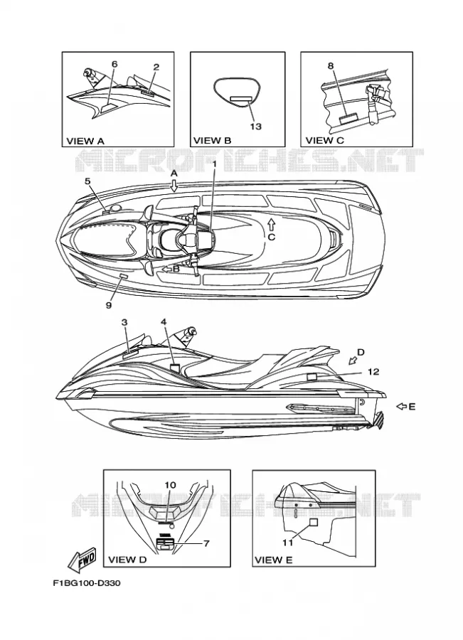 LABEL 2 Yamaha WAVERUNNER 1000 2005 JET  FX1000