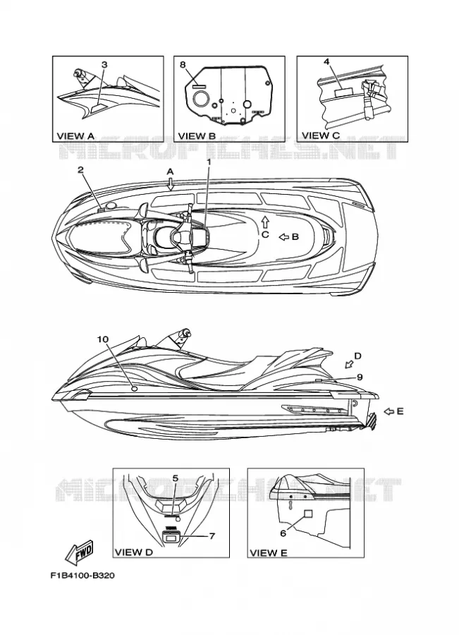 LABEL Yamaha WAVERUNNER 1000 2003 JET  FX1000-B FX140