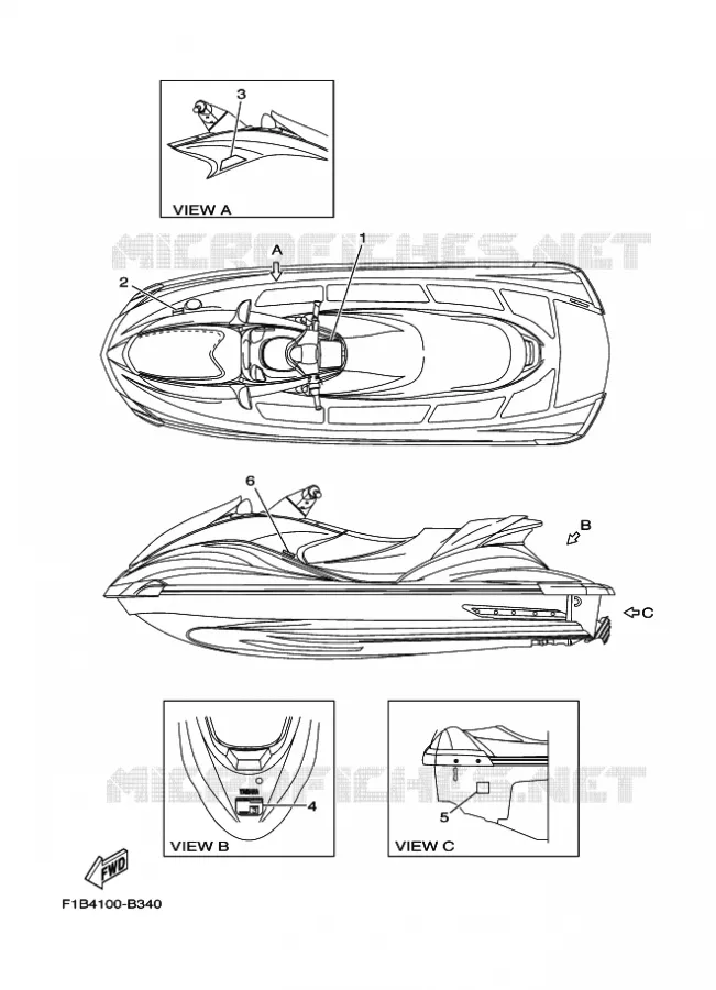 LABEL 3 Yamaha WAVERUNNER 1000 2004 JET  FX1000-C