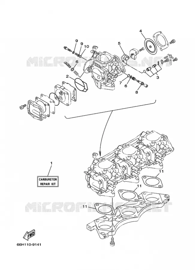 REPARATIESET 2 Yamaha WAVERUNNER 1200 2001 JET  JET FOR SV1200