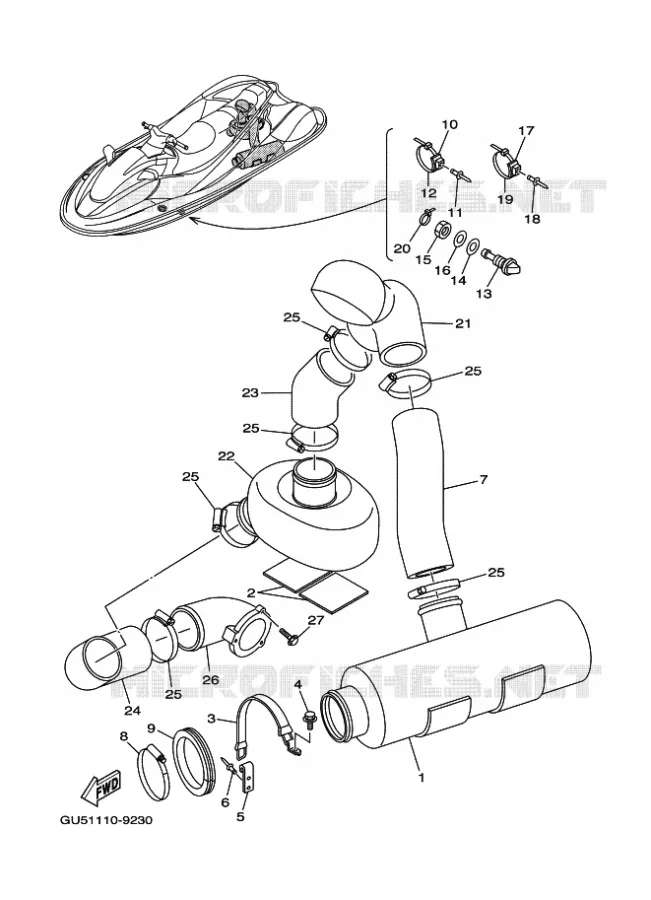UITLAAT 2 Yamaha WAVERUNNER 1200 2001 JET  JET FOR SV1200