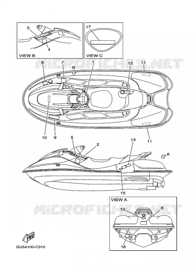 LABEL 2 Yamaha WAVERUNNER 1200 2004 JET  JET FOR SV1200Y