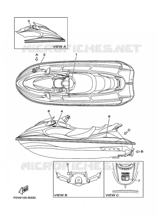 LABEL 3 Yamaha WAVERUNNER 1200 2003 JET  JET FOR XA1200