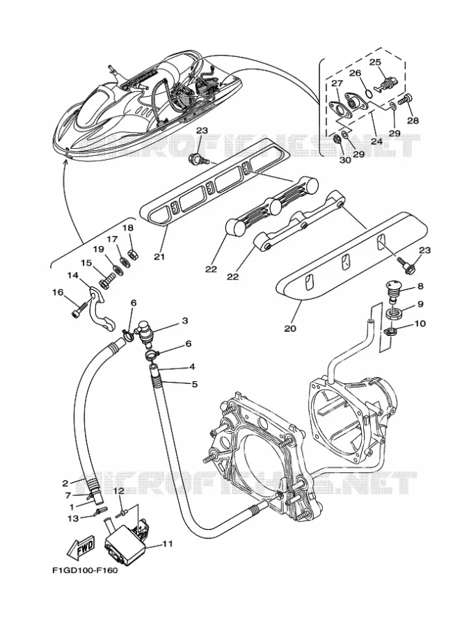HULL & DECK Yamaha WAVERUNNER 1300 2007 JET  GP1300-F