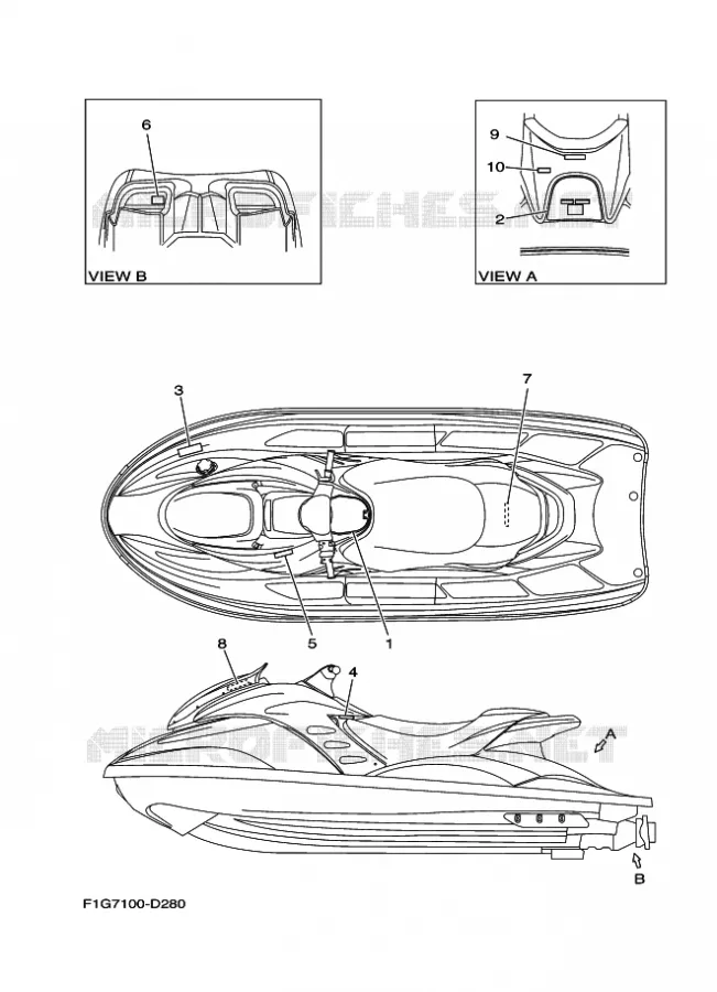 LABEL Yamaha WAVERUNNER 1300 2008 JET  GP1300-G