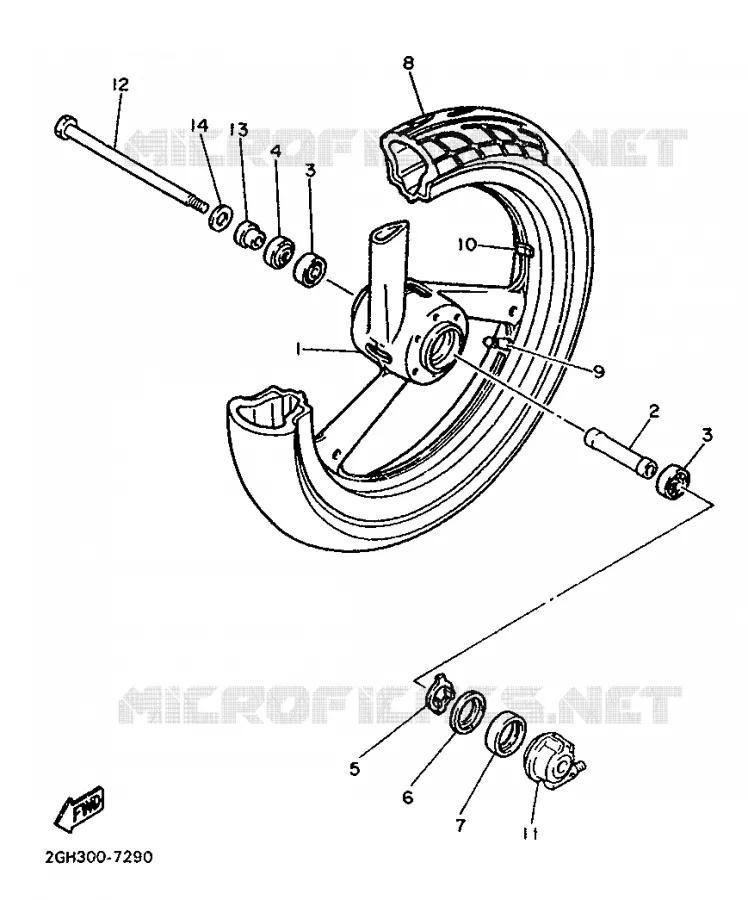 VOORWIEL Yamaha MOTO 1000 1987 FZR  FZR1000