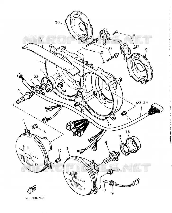 ALTERNATIEF KOPLAMP Yamaha MOTO 1000 1987 FZR  FZR1000