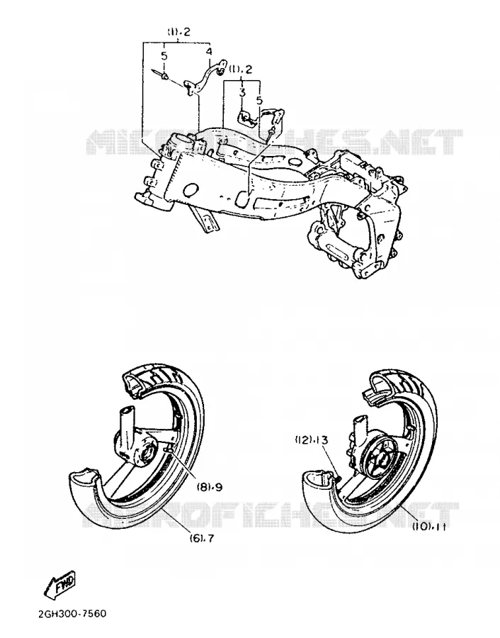 OPTIONELE ONDERDELEN - CHASSIS Yamaha MOTO 1000 1987 FZR  FZR1000