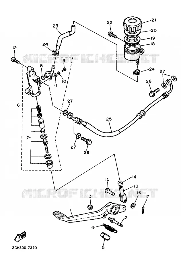 REMPOMP ACHTER Yamaha MOTO 1000 1988 FZR  FZR1000