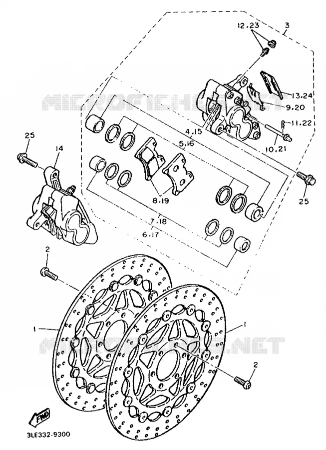 REMKLAUW VOOR Yamaha MOTO 1000 1989 FZR  FZR1000